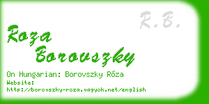 roza borovszky business card