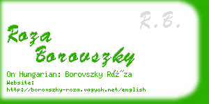 roza borovszky business card